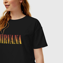 Футболка оверсайз женская Nirvana logo, цвет: черный — фото 2