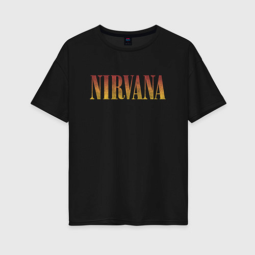 Женская футболка оверсайз Nirvana logo / Черный – фото 1