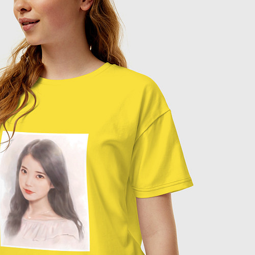 Женская футболка оверсайз Милая АйЮ - IU / Желтый – фото 3