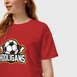 Футболка оверсайз женская Hooligans, цвет: красный — фото 2