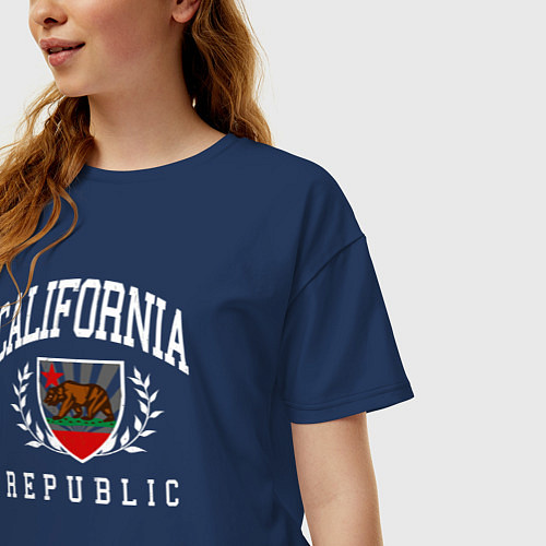 Женская футболка оверсайз Cali republic / Тёмно-синий – фото 3
