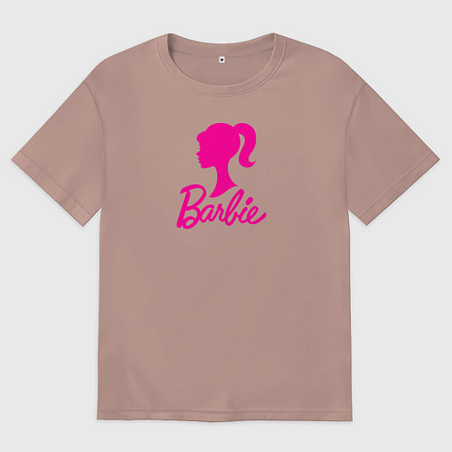 Женская футболка оверсайз Розовый логотип Барби / Пыльно-розовый – фото 1
