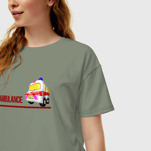 Женская футболка оверсайз Машинка 03 / Авокадо – фото 3