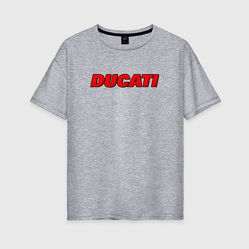 Женская футболка оверсайз Ducati - красный градиент / Меланж – фото 1