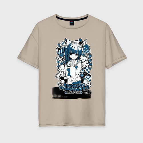 Женская футболка оверсайз Аниме футболка -Sakura Koharu / Миндальный – фото 1