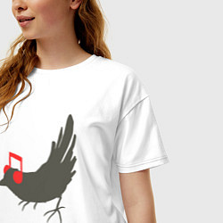 Футболка оверсайз женская Music bird, цвет: белый — фото 2