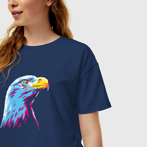Женская футболка оверсайз Орел WPAP / Тёмно-синий – фото 3