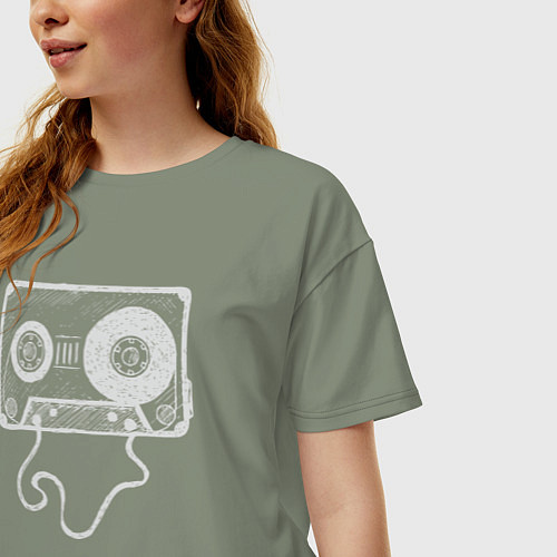 Женская футболка оверсайз Кассетка / Авокадо – фото 3