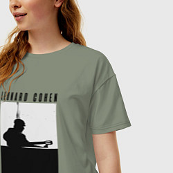 Футболка оверсайз женская Tribute to Leonard Cohen, цвет: авокадо — фото 2