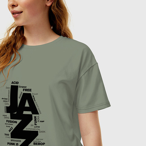 Женская футболка оверсайз Jazz Styles BW2 / Авокадо – фото 3