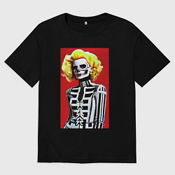 Футболка оверсайз женская Мэрилин Монро - поп-арт, цвет: черный