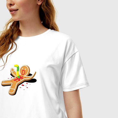 Женская футболка оверсайз Чужой из пряни / Белый – фото 3