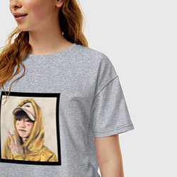 Футболка оверсайз женская Хан Джи Сон - Stray Kids, цвет: меланж — фото 2