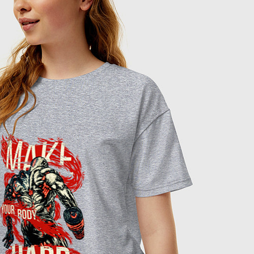 Женская футболка оверсайз Твое тело / Меланж – фото 3