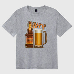 Футболка оверсайз женская Пивасик, цвет: меланж