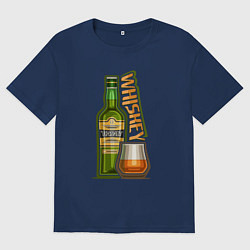 Футболка оверсайз женская Виски, цвет: тёмно-синий