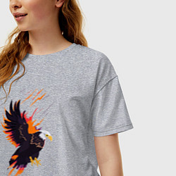 Футболка оверсайз женская Орел парящая птица абстракция, цвет: меланж — фото 2