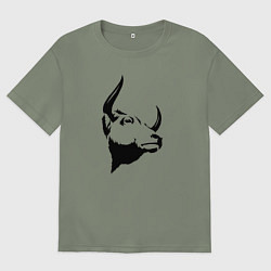 Футболка оверсайз женская Голова быка, цвет: авокадо
