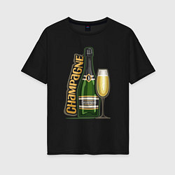Женская футболка оверсайз Шампанское