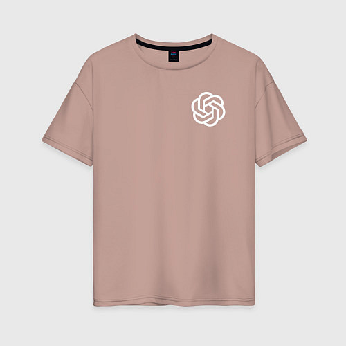 Женская футболка оверсайз Лого ChatGPT / Пыльно-розовый – фото 1