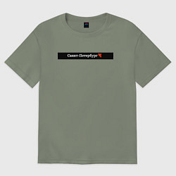 Футболка оверсайз женская Санкт-Петербург города России, цвет: авокадо