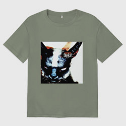 Футболка оверсайз женская Slipkat Meowa, цвет: авокадо