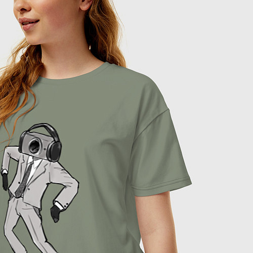 Женская футболка оверсайз Camera man / Авокадо – фото 3