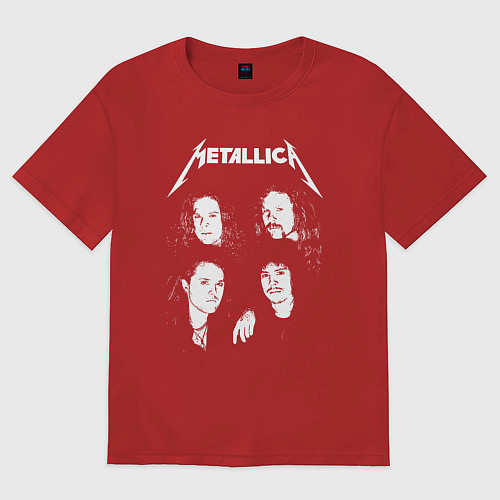 Женская футболка оверсайз Metallica band / Красный – фото 1
