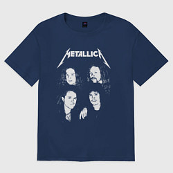 Футболка оверсайз женская Metallica band, цвет: тёмно-синий