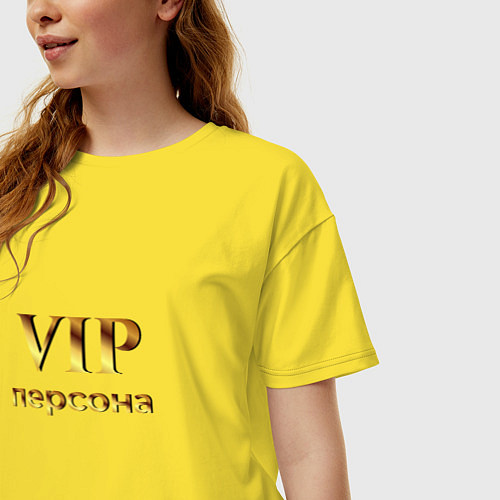 Женская футболка оверсайз VIP персона / Желтый – фото 3
