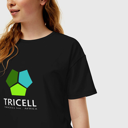 Женская футболка оверсайз Tricell Inc / Черный – фото 3