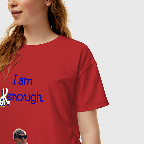 Женская футболка оверсайз Im Kenough / Красный – фото 3