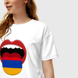 Футболка оверсайз женская Armenian lips, цвет: белый — фото 2