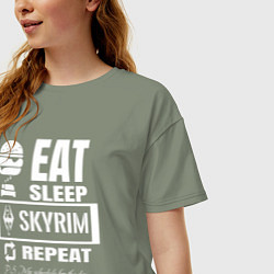 Футболка оверсайз женская Скайрим The Elder Scrolls, цвет: авокадо — фото 2