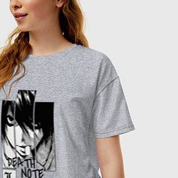 Футболка оверсайз женская Death Note - L, цвет: меланж — фото 2