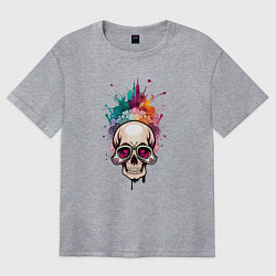 Женская футболка оверсайз Гламурный череп