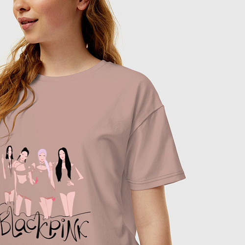 Женская футболка оверсайз Популярные девчонки / Пыльно-розовый – фото 3