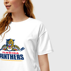 Футболка оверсайз женская Florida panthers - hockey team, цвет: белый — фото 2