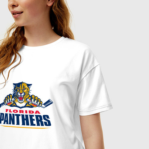 Женская футболка оверсайз Florida panthers - hockey team / Белый – фото 3