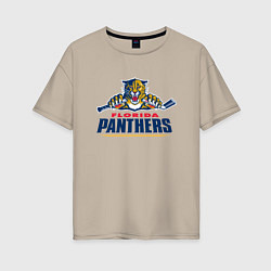 Футболка оверсайз женская Florida panthers - hockey team, цвет: миндальный