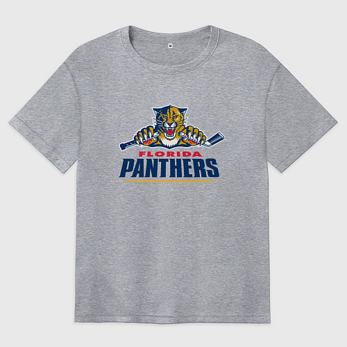 Женская футболка оверсайз Florida panthers - hockey team / Меланж – фото 1