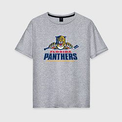 Футболка оверсайз женская Florida panthers - hockey team, цвет: меланж