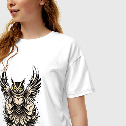 Женская футболка оверсайз Король сов / Белый – фото 3