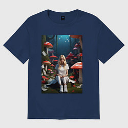 Футболка оверсайз женская Alice in Wonderland, цвет: тёмно-синий