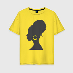 Футболка оверсайз женская Black girl, цвет: желтый