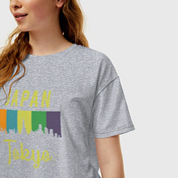 Футболка оверсайз женская Токио Япония, цвет: меланж — фото 2