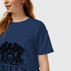 Футболка оверсайз женская Queen - logo, цвет: тёмно-синий — фото 2