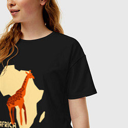 Футболка оверсайз женская Жираф из Африки, цвет: черный — фото 2