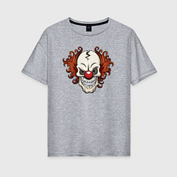 Женская футболка оверсайз Clown skull