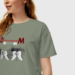 Футболка оверсайз женская Depeche Mode 2023 Memento Mori - Angels 07, цвет: авокадо — фото 2